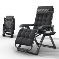 Раскладушка с матрасом Zero Gravity WCG S14-PP Louis Черная. Раскладной шезлонг