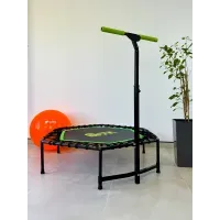 Фітнес батут WCG Jumper з ручкою: для джампінгу, дому та залу, до 120 кг, 126x112 см