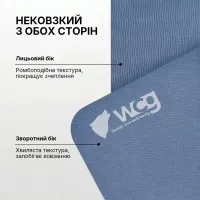 Коврик для йоги складной WCG 183х61х0.6 см TPE, нескользящий мат для фитнеса, пилатеса и растяжки, синий