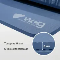 Коврик для йоги складной WCG 183х61х0.6 см TPE, нескользящий мат для фитнеса, пилатеса и растяжки, синий