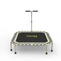 Фитнес-батут WCG 4Active для дома: квадратный, с ручкой, 120 кг, кардио-тренировки