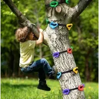 Зацепы для лазания по дереву Ninja Tree (15 камней, 5 ремней) - детский скалодром, до 100кг