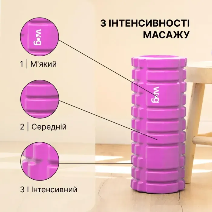 Масажний валик WCG K1 Ролер рожевий колір