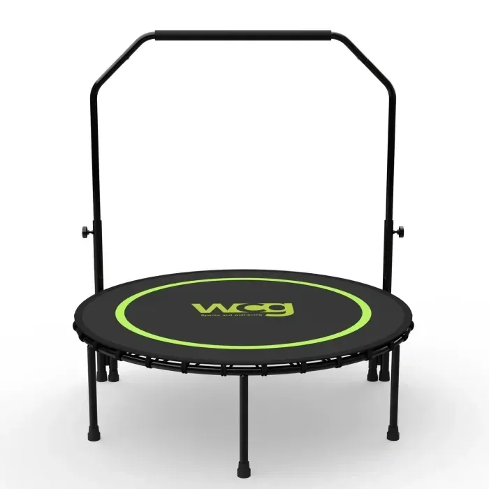 Фитнес батут для дома WCG Rebound Jumper с ручкой: кардио тренировки, 120 кг, 126x112 см