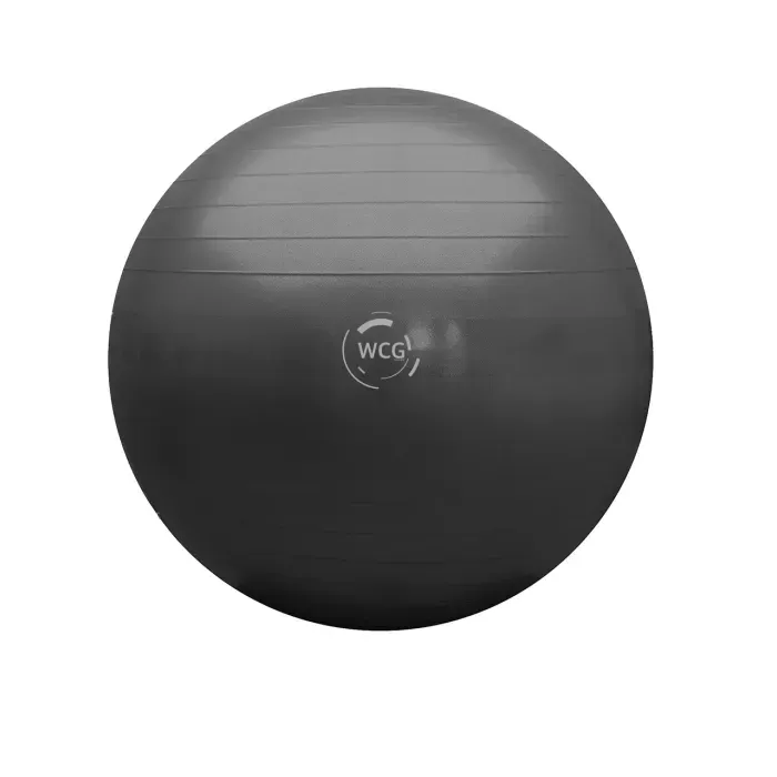 М'яч для фітнесу (фітбол) WCG 85 Anti-Burst 300кг Графіт. Гладкий м'яч для розтяжки. Фітбол для фітнесу