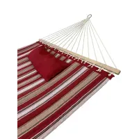 Гамак с планкой Siesta Красный XXL 200х150 WCG Стеганая ткань + подушка. Гамак для двоих. Семейный гамак