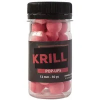 Бойлы плавающие Pop-up Krill 10-12 мм, розовые, с ароматом криля для карповой ловли, аттрактанты, 30-45 шт.