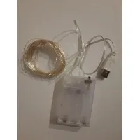 Гирлянда НА БАТАРЕЙКАХ +USB 50 LED 5м. белая РОСА светодиодная